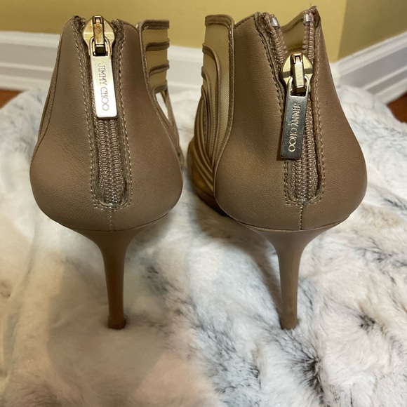 Jimmy Choo Caged Tonal Stitch Strappy Mesh High Heel Sandals sz 39 - Picture 12 of 16